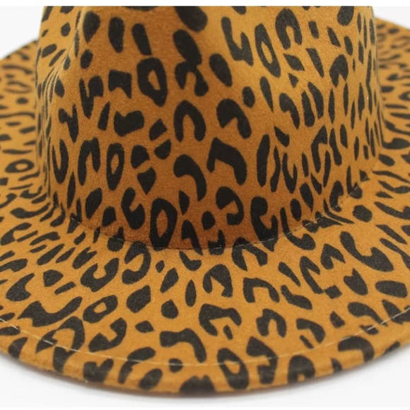 Leopard Animal Print Wool Felt Fedora Hat - Picture 4 of 5